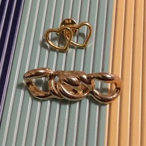 Vtg pins heart scroll